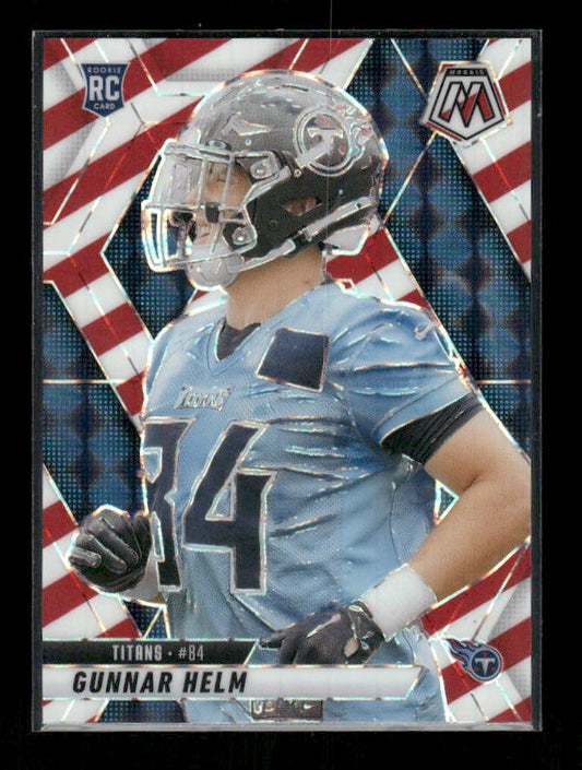 Gunnar Helm - 2025 Mosaic Football - Red White Stripe - Rookie