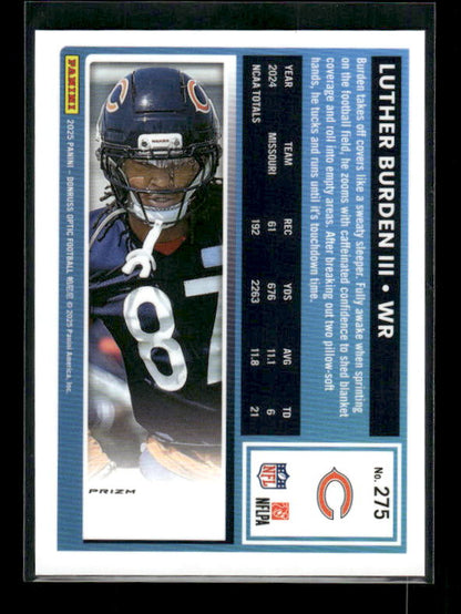 Luther Burden III - 2025 Optic Football - Purple Shock - Rated Rookie