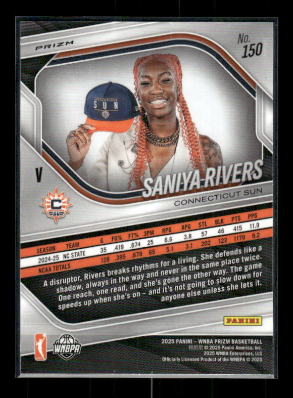 Saniya Rivers - 2025 Prizm WNBA - White Seismic - Rookie Variation