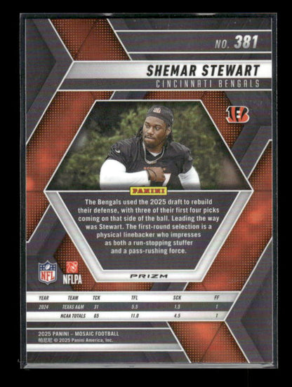 Shemar Stewart - 2025 Mosaic Football - Red White Stripe - Rookie