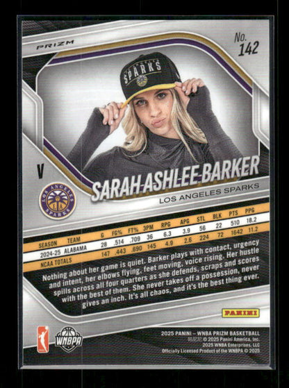 Sarah Ashlee Barker - 2025 Prizm WNBA - Orange Ice Prizm - Rookie Variation