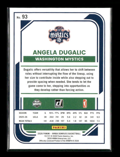 Angela Dugalic - 2026 Donruss WNBA - Lava - Rated Rookie