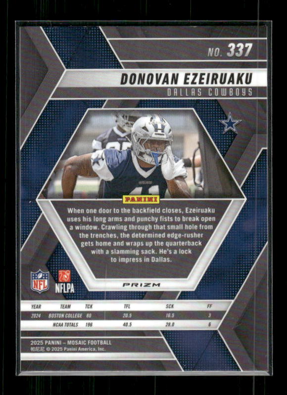 Donovan Ezeiruaku - 2025 Mosaic Football - Red White Stripe - Rookie