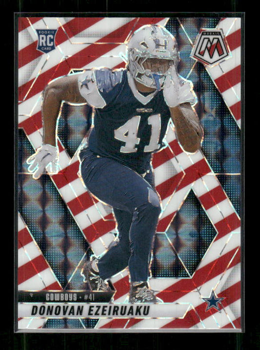Donovan Ezeiruaku - 2025 Mosaic Football - Red White Stripe - Rookie