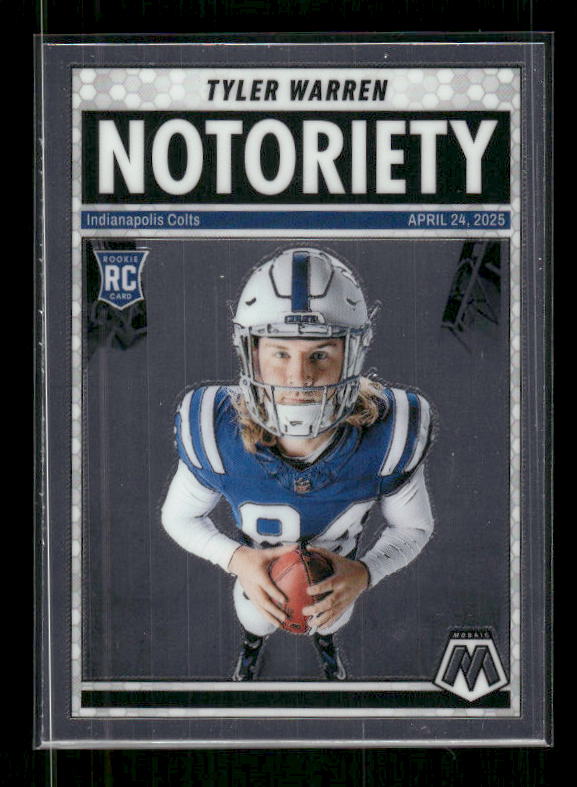 Tyler Warren - 2025 Mosaic Football - Notoriety - Rookie