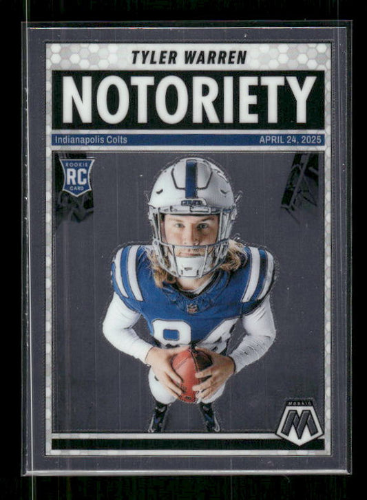 Tyler Warren - 2025 Mosaic Football - Notoriety - Rookie