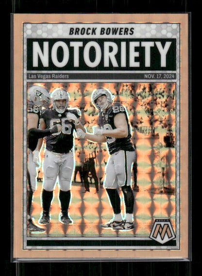 Brock Bowers - 2025 Mosaic Football - Orange Fluorescent Notoriety