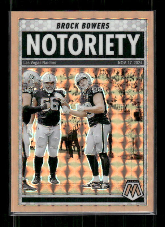 Brock Bowers - 2025 Mosaic Football - Orange Fluorescent Notoriety