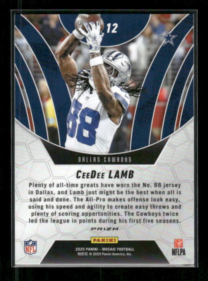 CeeDee Lamb - 2025 Mosaic Football - Orange Fluorescent Elevate