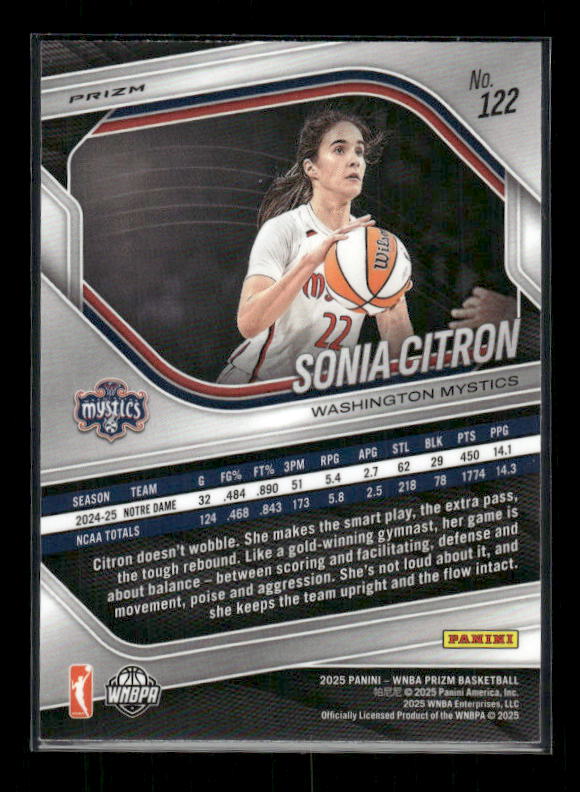 Sonia Citron - 2025 Prizm WNBA - Silver Prizm - Rookie