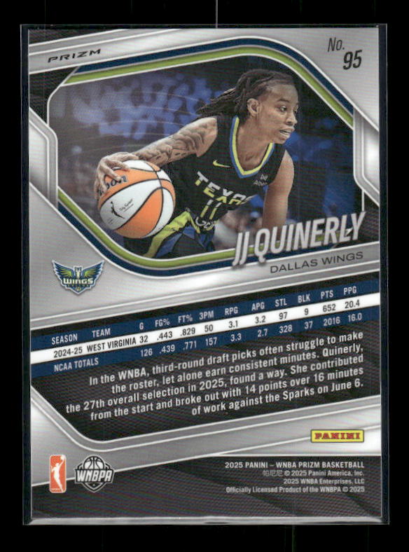 JJ Quinerly - 2025 Prizm WNBA - White Seismic - Rookie