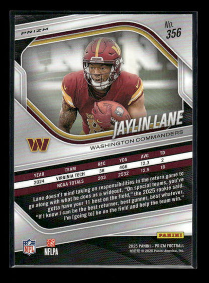 Jaylin Lane - 2025 Prizm Football - Pink Wave - Rookie