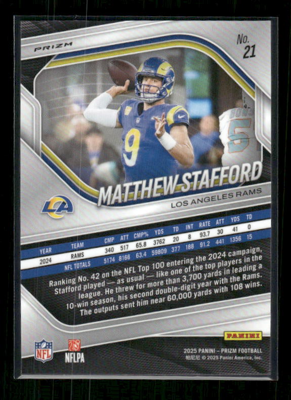 Matthew Stafford - 2025 Prizm Football - Silver Prizm
