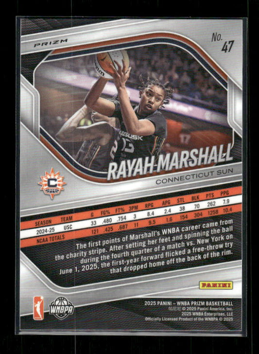Rayah Marshall - 2025 Prizm WNBA - Orange Ice Prizm - Rookie
