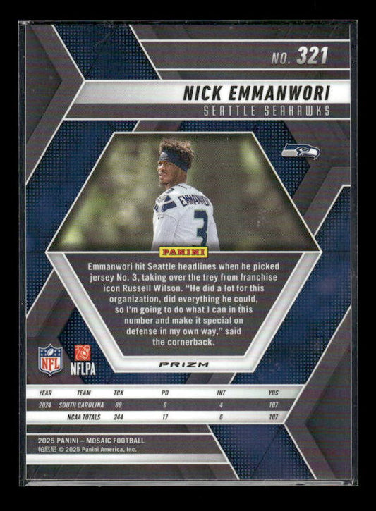 Nick Emmanwori - 2025 Mosaic Football - Red White Stripe - Rookie