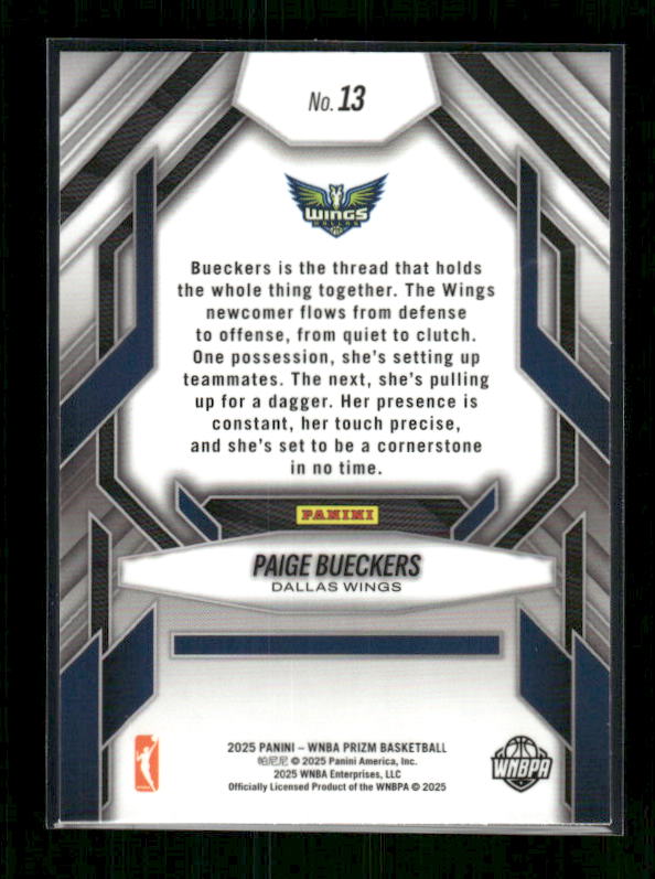 Paige Bueckers - 2025 Prizm WNBA - Fearless - Rookie