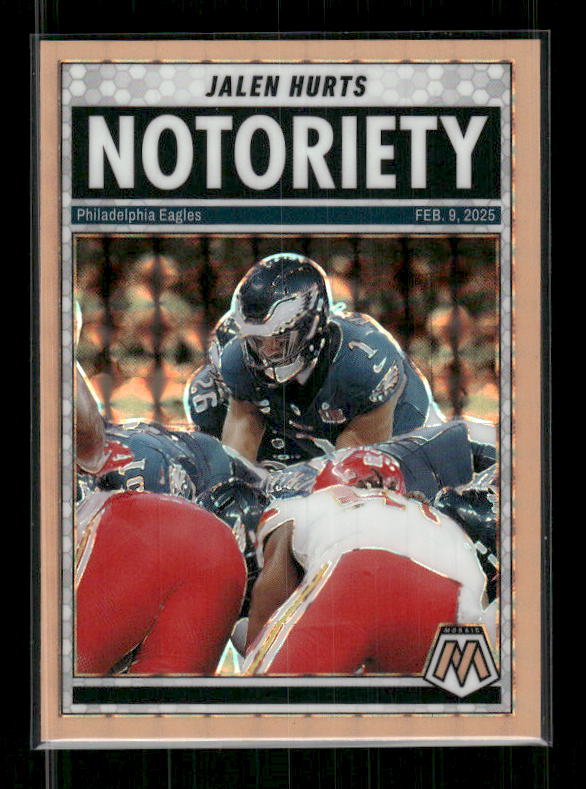 Jalen Hurts - 2025 Mosaic Football - Orange Fluorescent Notoriety