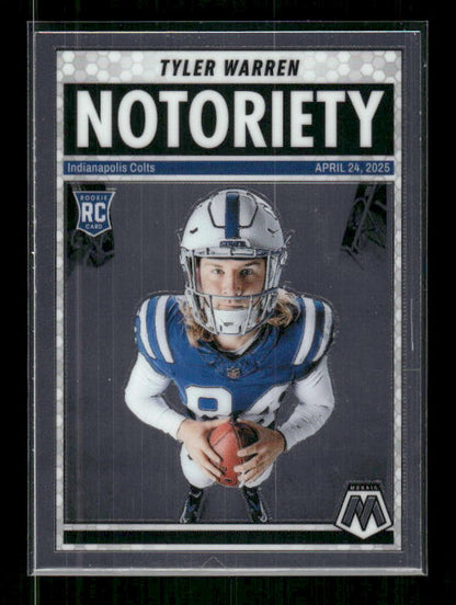 Tyler Warren - 2025 Mosaic Football - Notoriety - Rookie