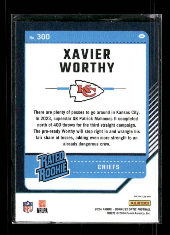 Xavier Worthy - 2024 Donruss Optic - Green Velocity - Rookie