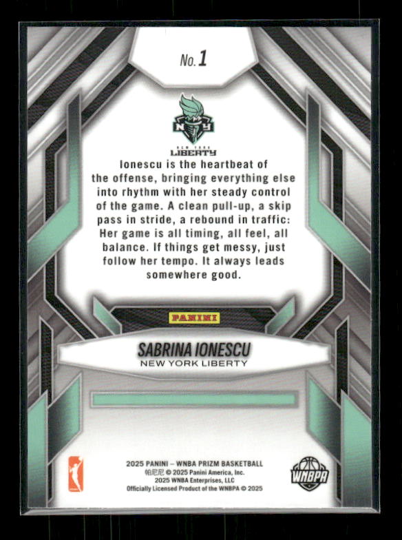 Sabrina Ionescu - 2025 Prizm WNBA - Fearless