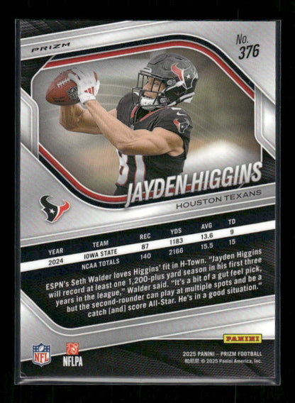 Jayden Higgins - 2025 Prizm Football - Red White & Blue Prizm - Rookie