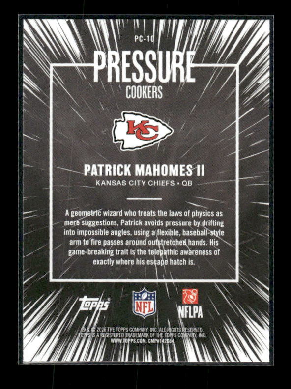 Patrick Mahomes II - 2026 Topps Flagship Football - Pressure Cookers