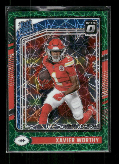 Xavier Worthy - 2024 Donruss Optic - Green Velocity - Rookie