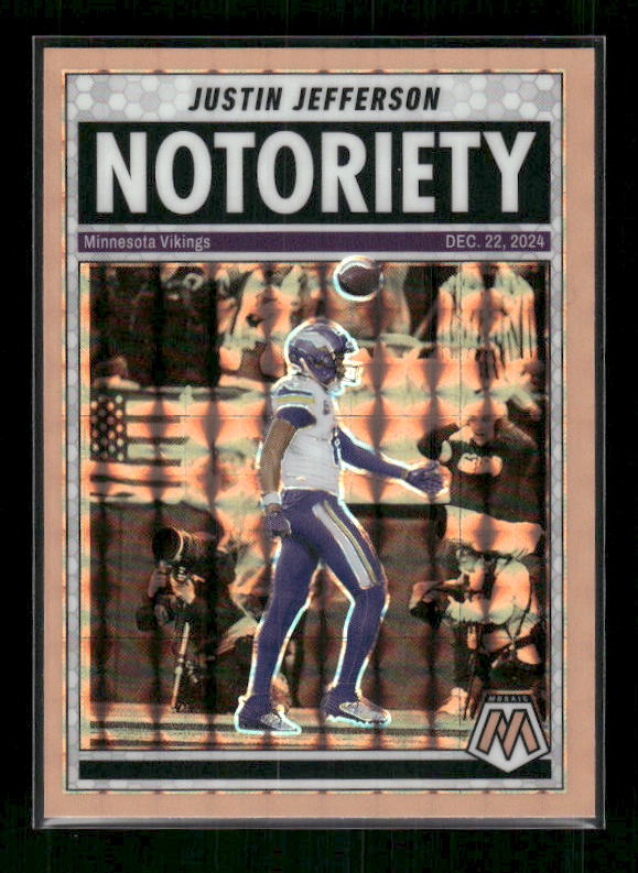 Justin Jefferson - 2025 Mosaic Football - Orange Fluorescent Notoriety