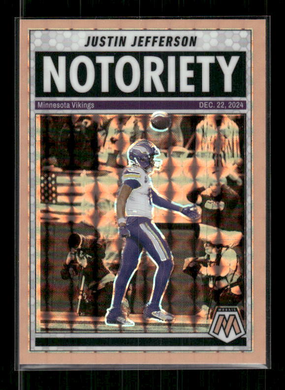 Justin Jefferson - 2025 Mosaic Football - Orange Fluorescent Notoriety