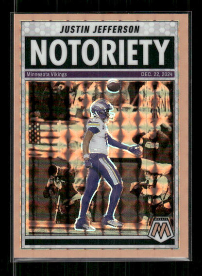 Justin Jefferson - 2025 Mosaic Football - Orange Fluorescent Notoriety