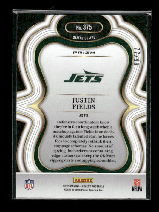 Justin Fields - 2025 Select Football - Suite Level Blue Prizm /99