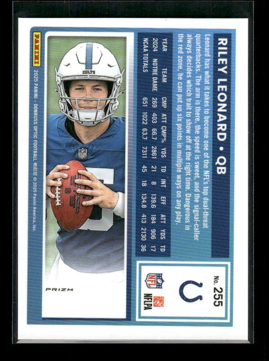 Riley Leonard - 2025 Optic Football - Purple Shock - Rated Rookie