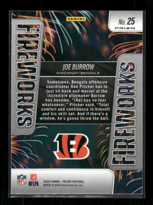 Joe Burrow - 2025 Prizm Football - Green Fireworks