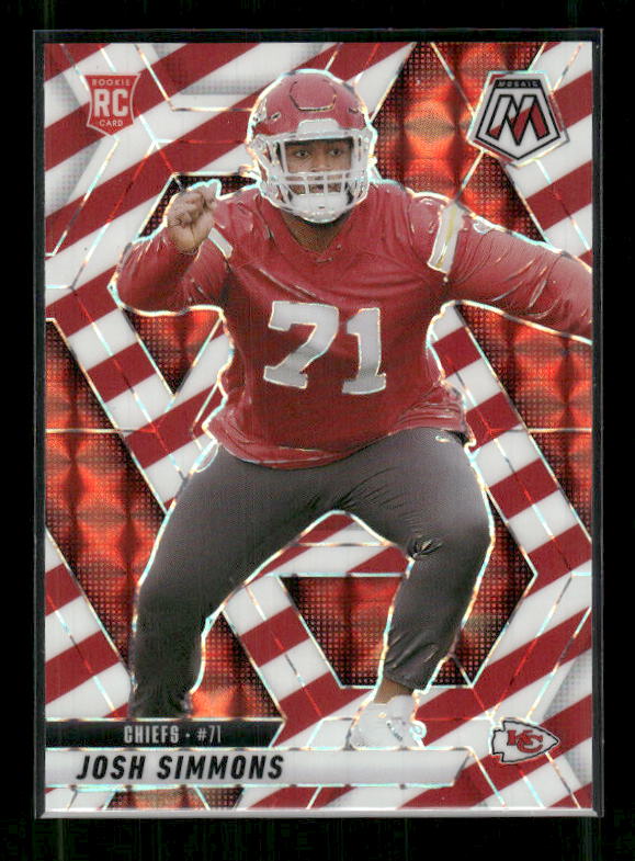 Josh Simmons - 2025 Mosaic Football - Red White Stripe - Rookie