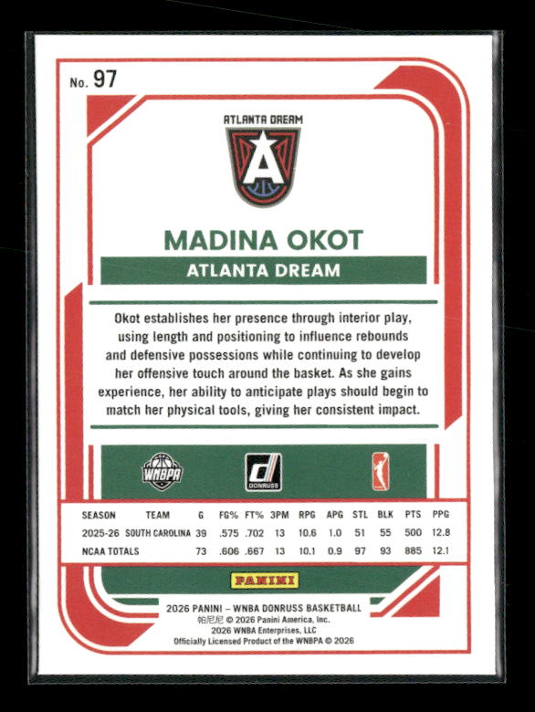Madina Okot - 2026 Donruss WNBA - Holo - Rated Rookie