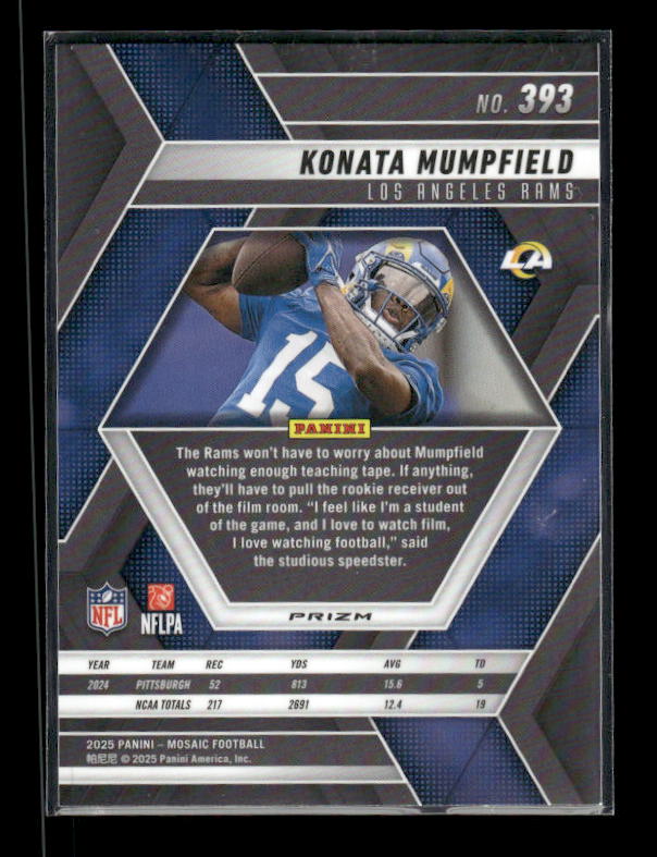 Konata Mumpfield - 2025 Mosaic Football - Red White Stripe - Rookie