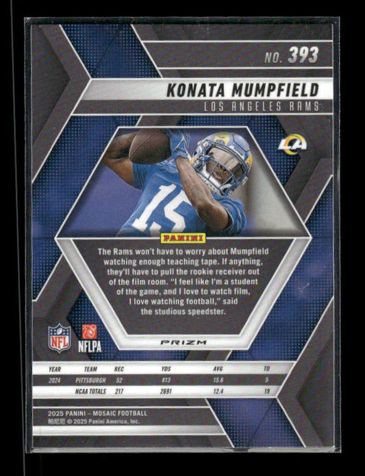 Konata Mumpfield - 2025 Mosaic Football - Red White Stripe - Rookie