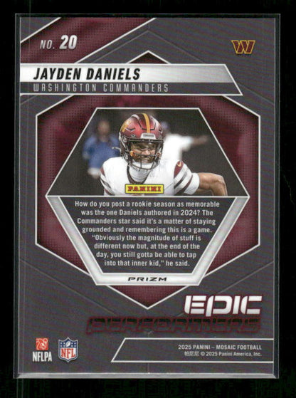 Jayden Daniels - 2025 Mosaic Football - Green Mosaic Epic Performers