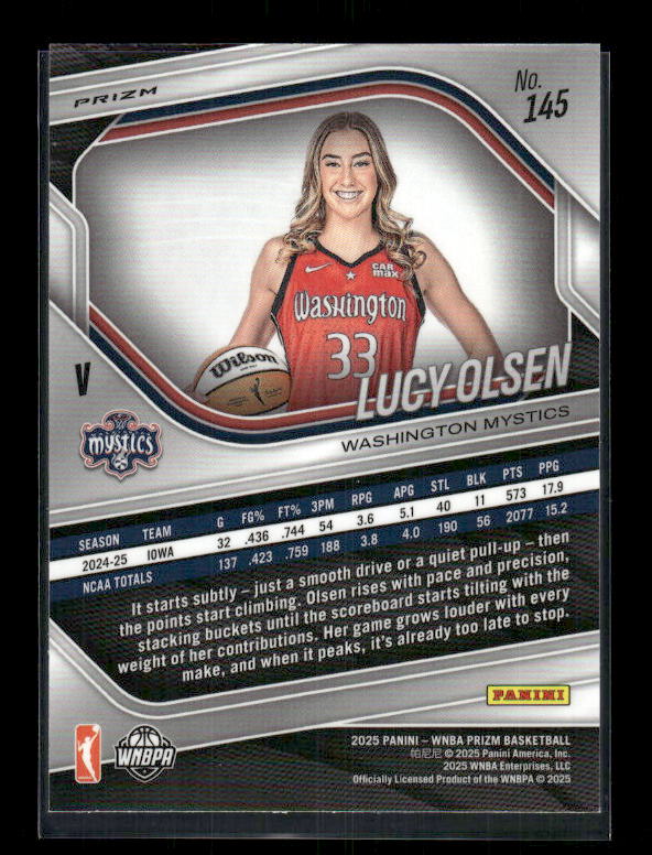 Lucy Olsen - 2025 Prizm WNBA - Ice Prizm - Rookie Variation