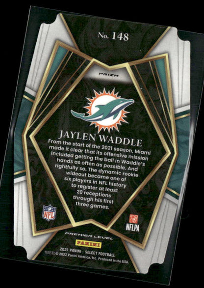 Jaylen Waddle - 2021 Select Football - Red & Yellow Die Cut - Rookie
