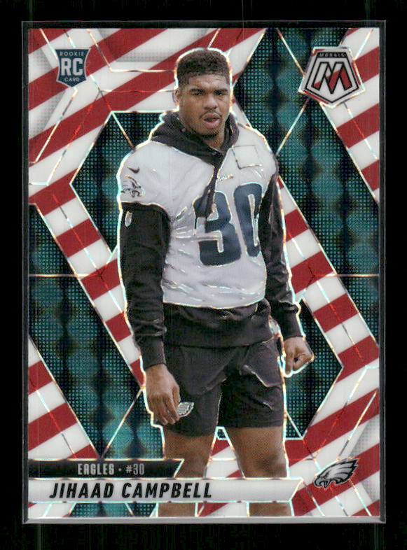 Jihaad Campbell - 2025 Mosaic Football - Red White Stripe - Rookie