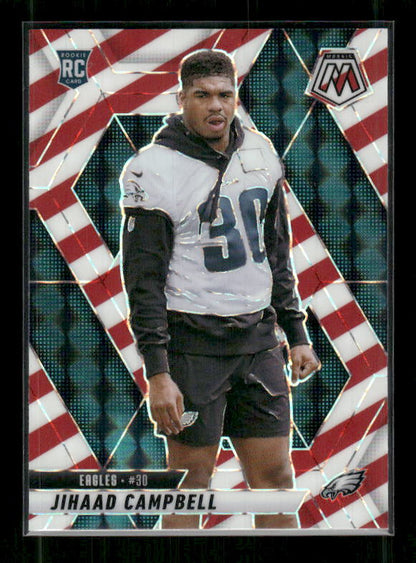Jihaad Campbell - 2025 Mosaic Football - Red White Stripe - Rookie
