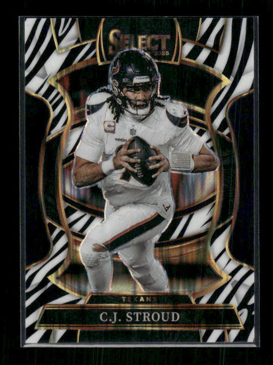 C.J. Stroud - 2025 Select Football - Zebra Shock Prizm SSP