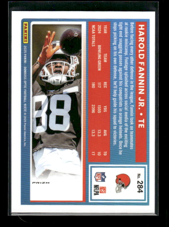 Harold Fannin Jr. - 2025 Optic Football - Purple Shock - Rated Rookie