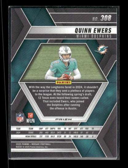 Quinn Ewers - 2025 Mosaic Football - Red White Stripe - Rookie