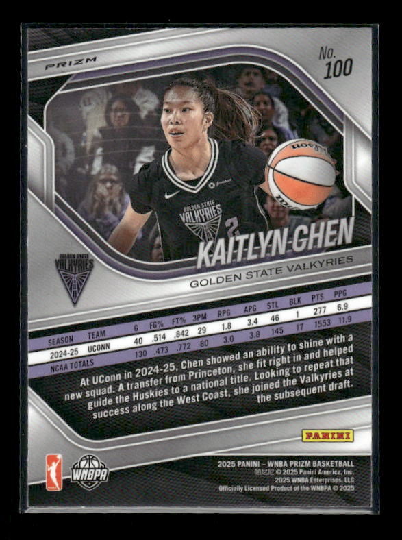 Kaitlyn Chen - 2025 Prizm WNBA - White Seismic - Rookie