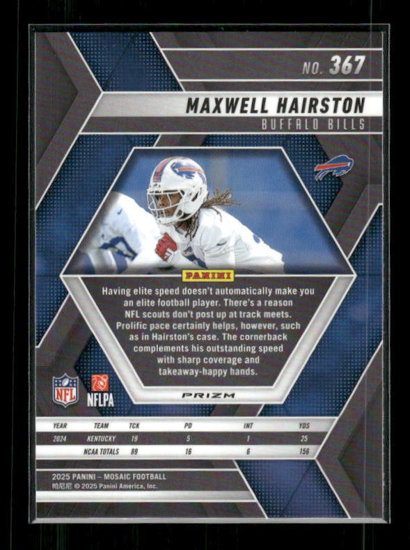 Maxwell Hairston - 2025 Mosaic Football - Red White Stripe - Rookie
