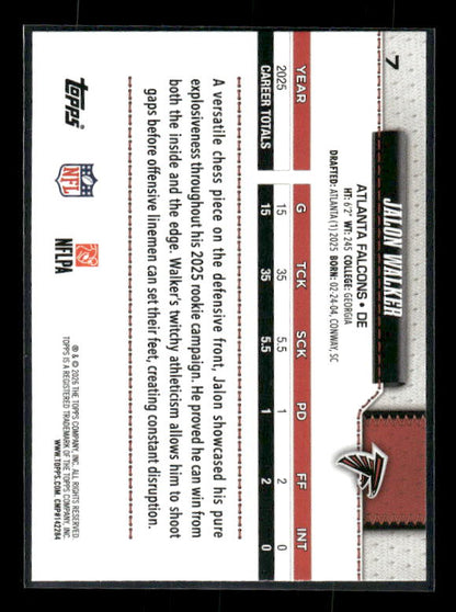 Jalon Walker - 2026 Topps Flagship Football - Pink Diamante Foil - All Rookie Team