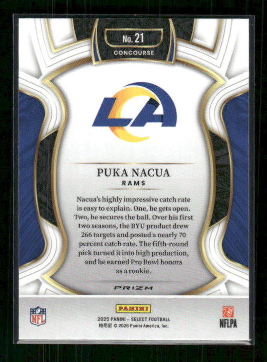 Puka Nacua - 2025 Select Football - Black & Red Shock