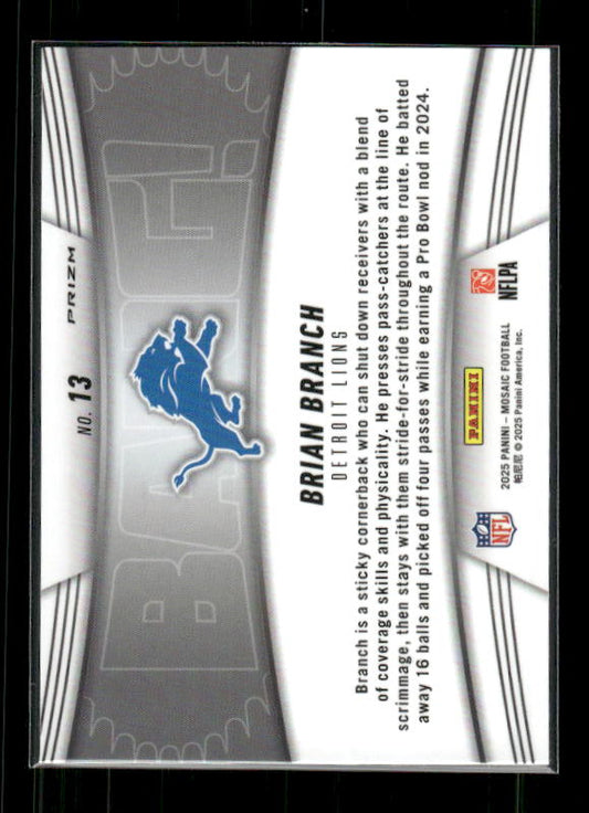 Brian Branch - 2025 Mosaic Football - Orange Fluorescent BANG